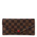 Damier Ebene Josephine Wallet Red