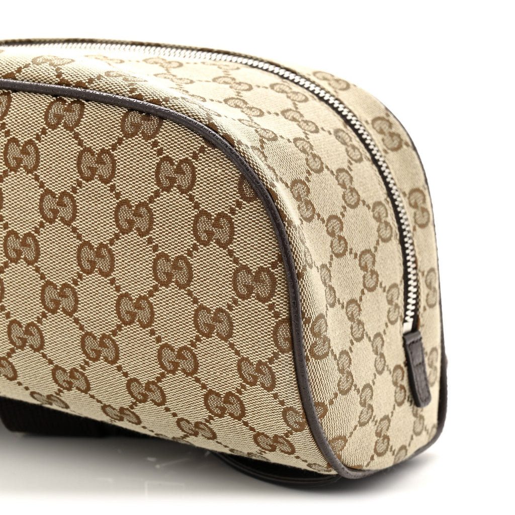 Monogram Dollar Calfskin Waist Pouch Beige Ebony Testa di Moro Marrone Scuro