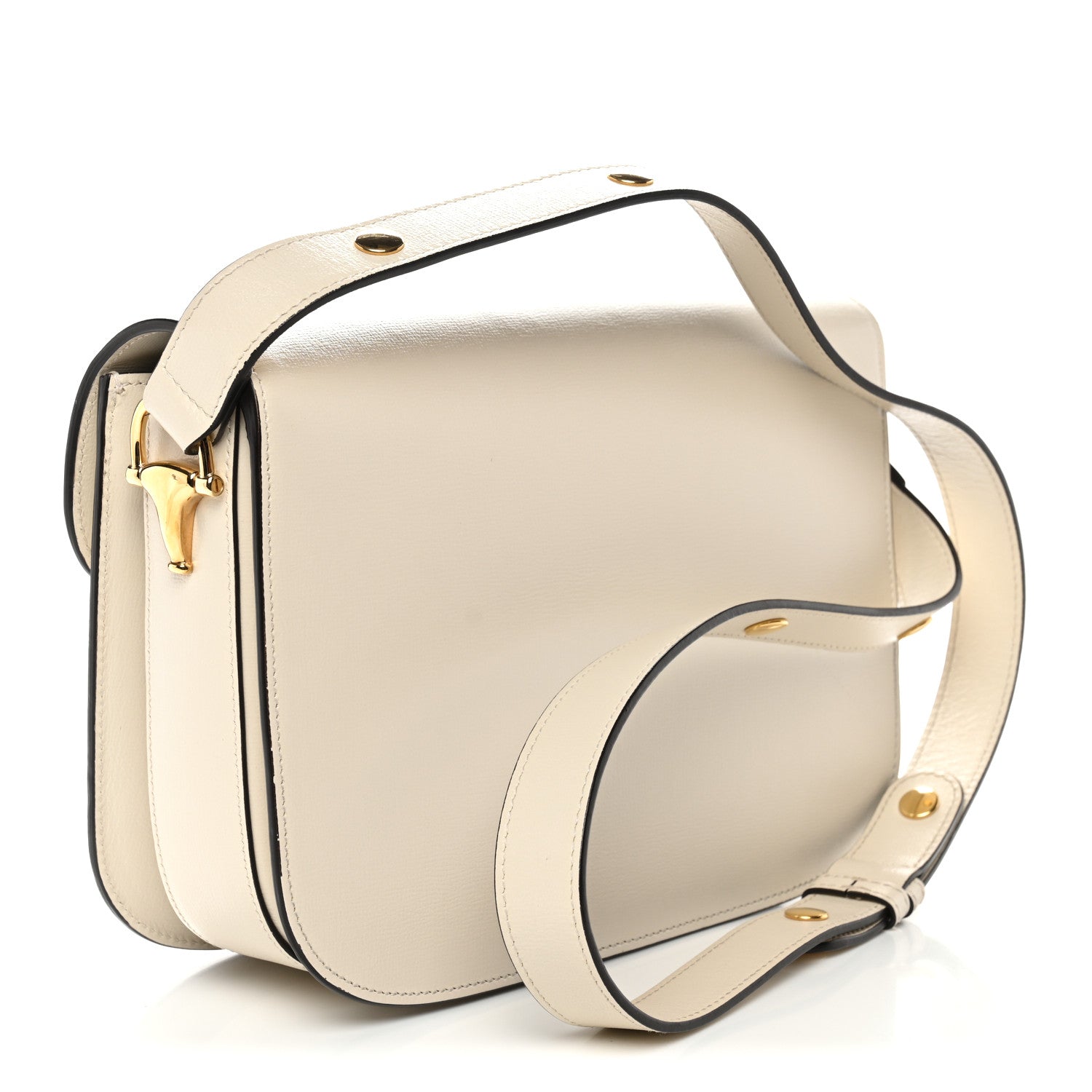Azalea Calfskin Horsebit 1955 Shoulder Bag Mystic White