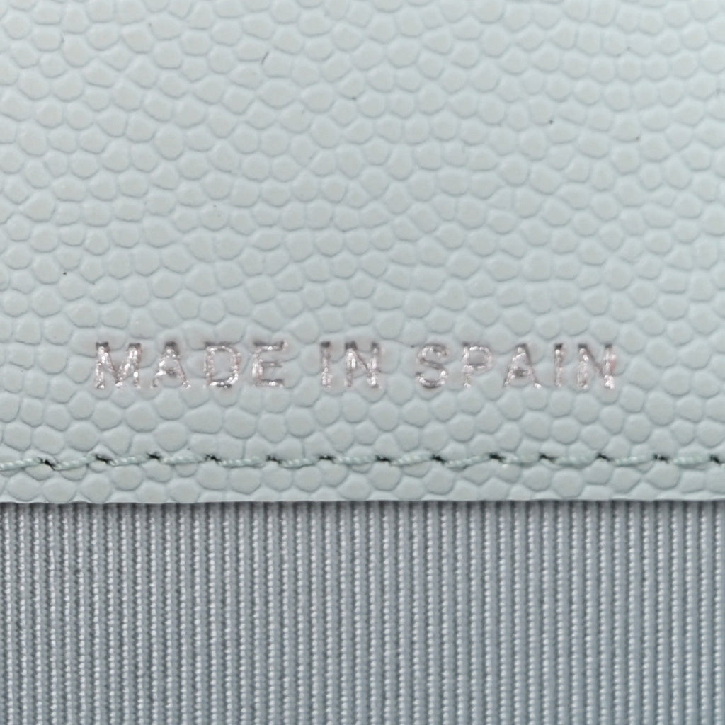Caviar Quilted Flap  Holder Wallet Light Blue