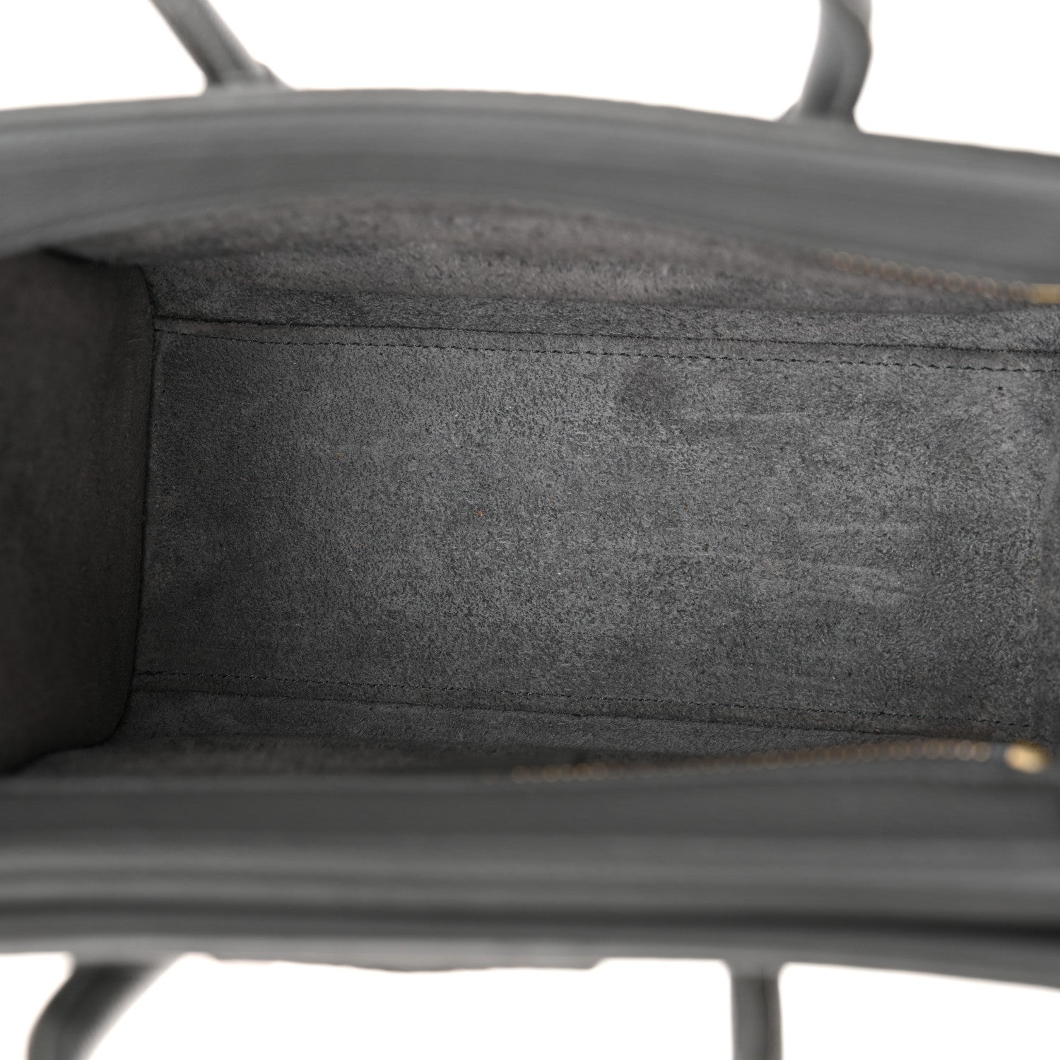 Drummed Calfskin Nano Luggage Kohl