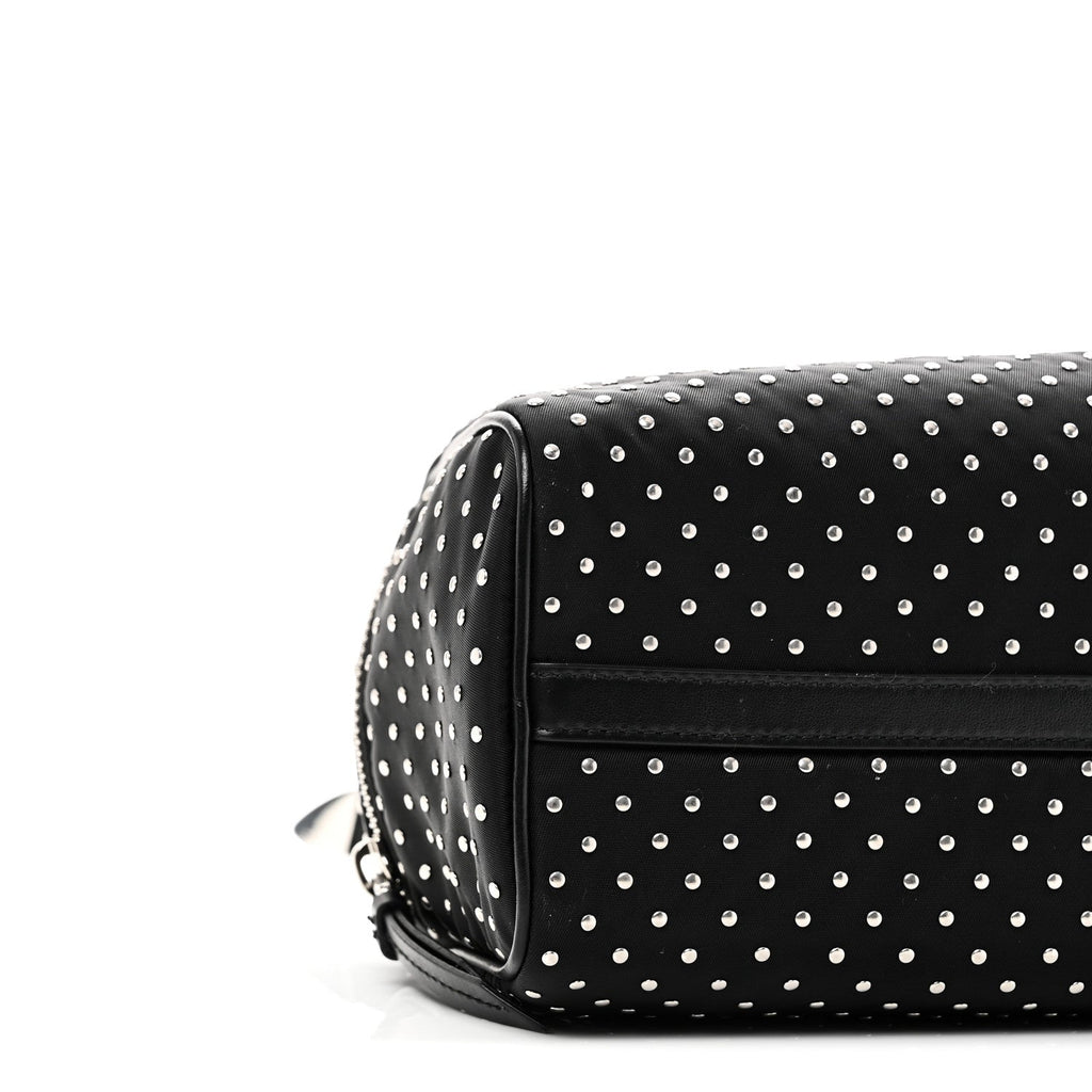 Re-Nylon Studded Shoulder Bag Black