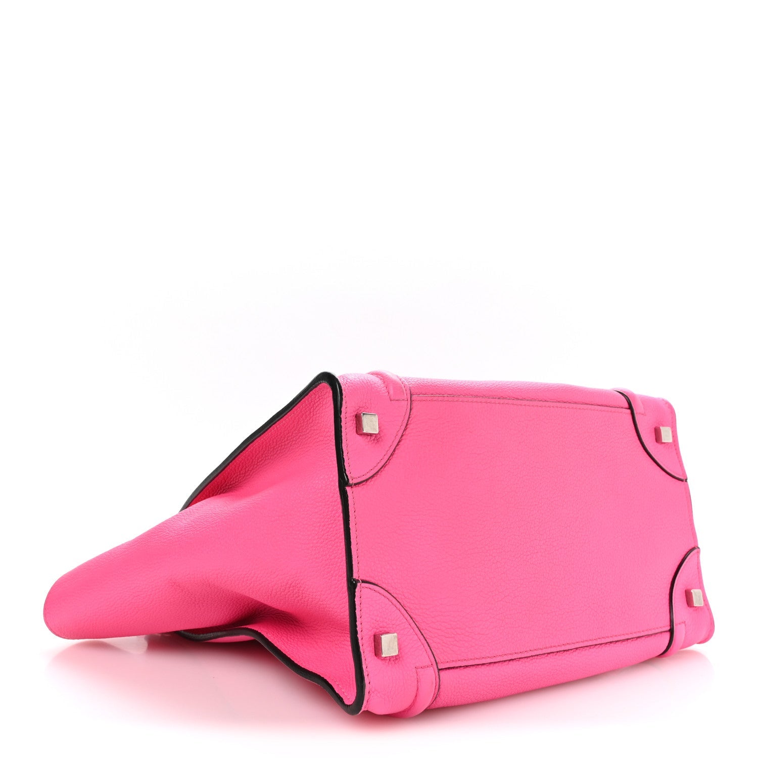Drummed Calfskin Mini Luggage Fluo Pink