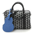 X KASING LUNG Calfskin Canvas M Labubu Boston Bag Black Multicolor
