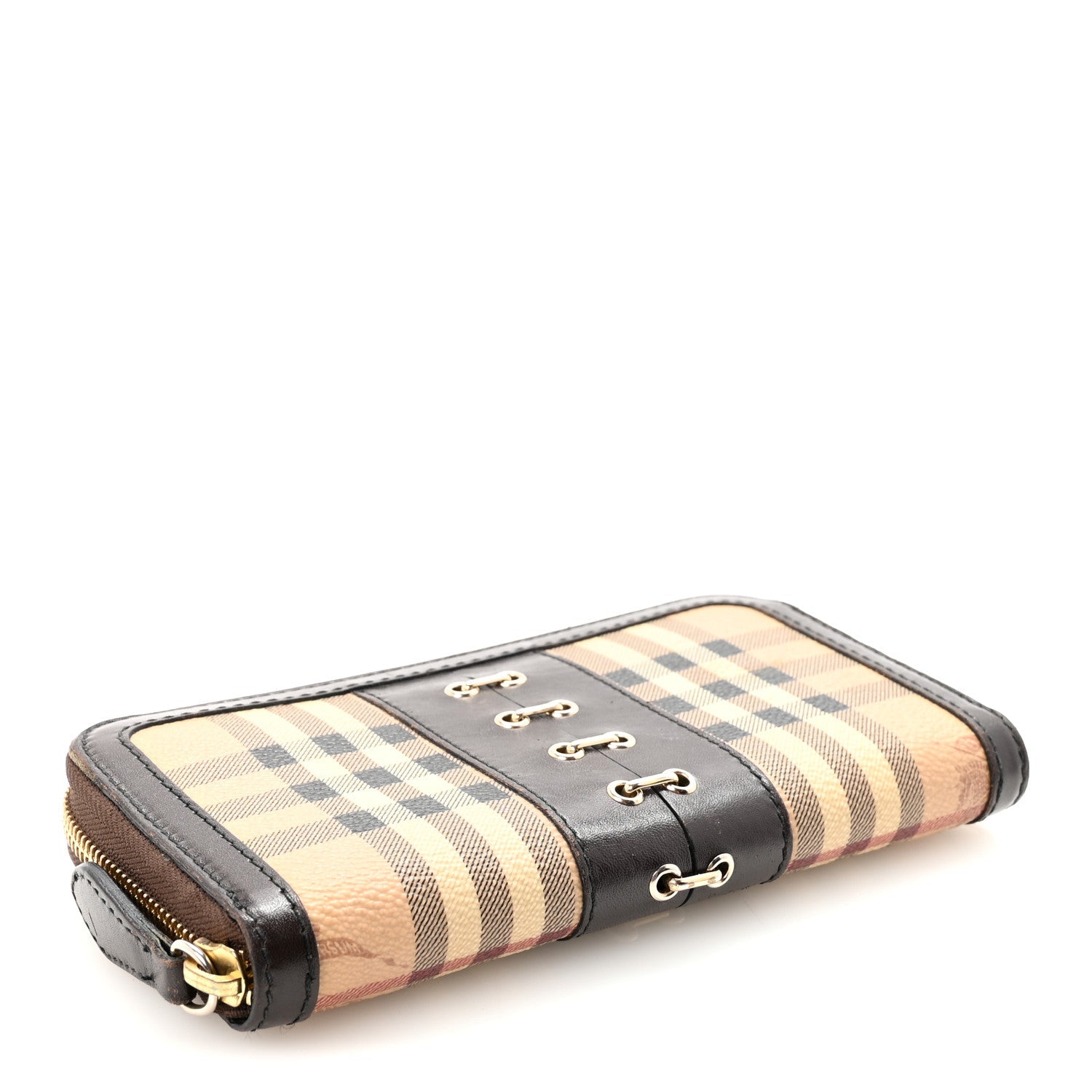 Haymarket Check Large Zip Around Wallet Brown