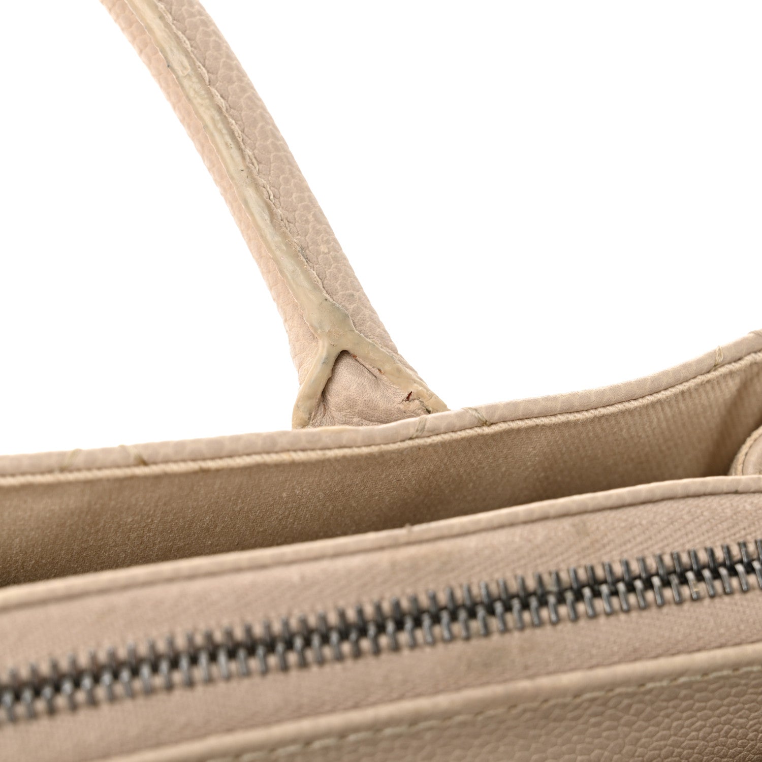 Grained Vegetal Calfskin Small Urban Shopping Tote Beige