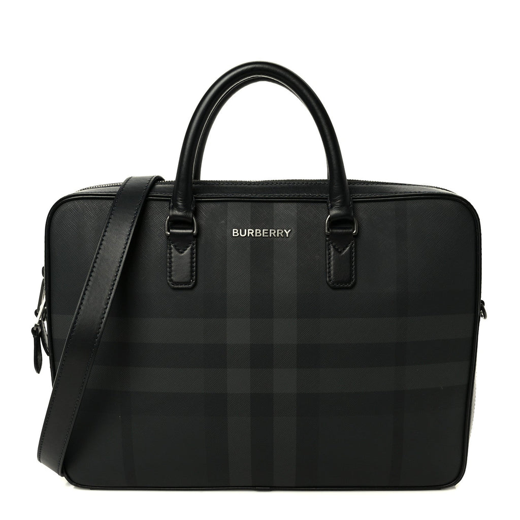 London Check Ainsworth Briefcase Dark Charcoal