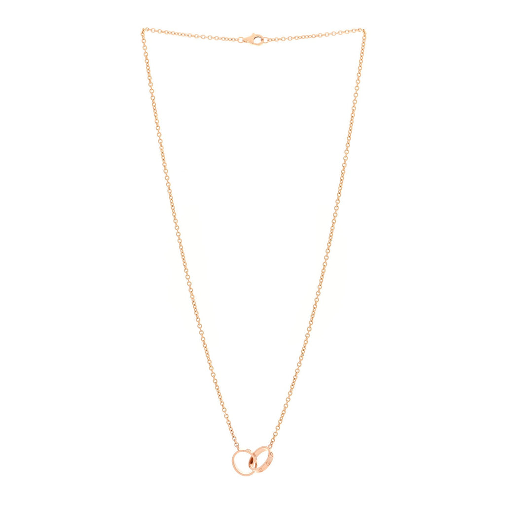 18K Pink Gold Interlocking LOVE Necklace
