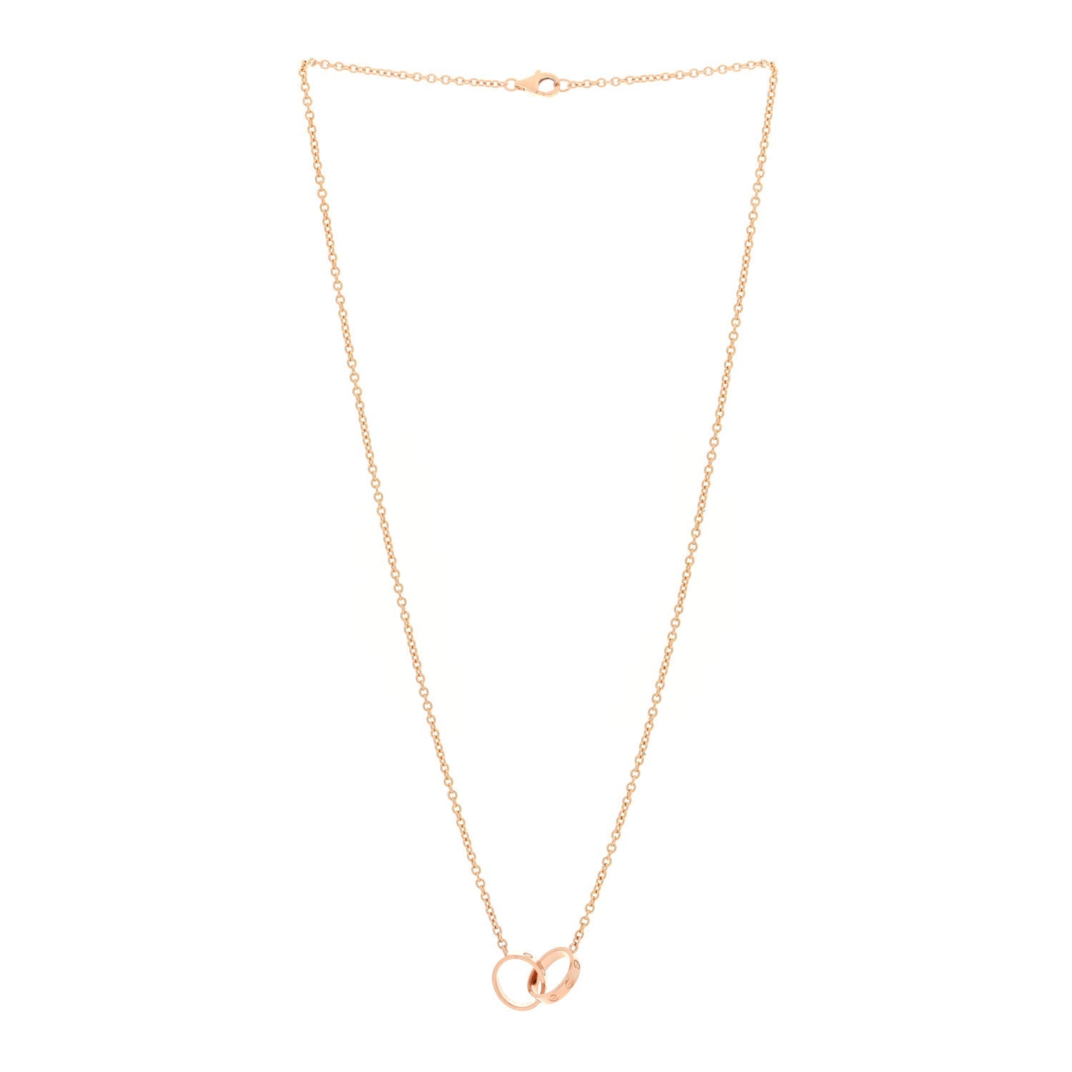 18K Pink Gold Interlocking LOVE Necklace