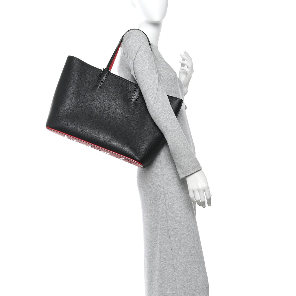 Calfskin Spikes East West Cabata Tote Black