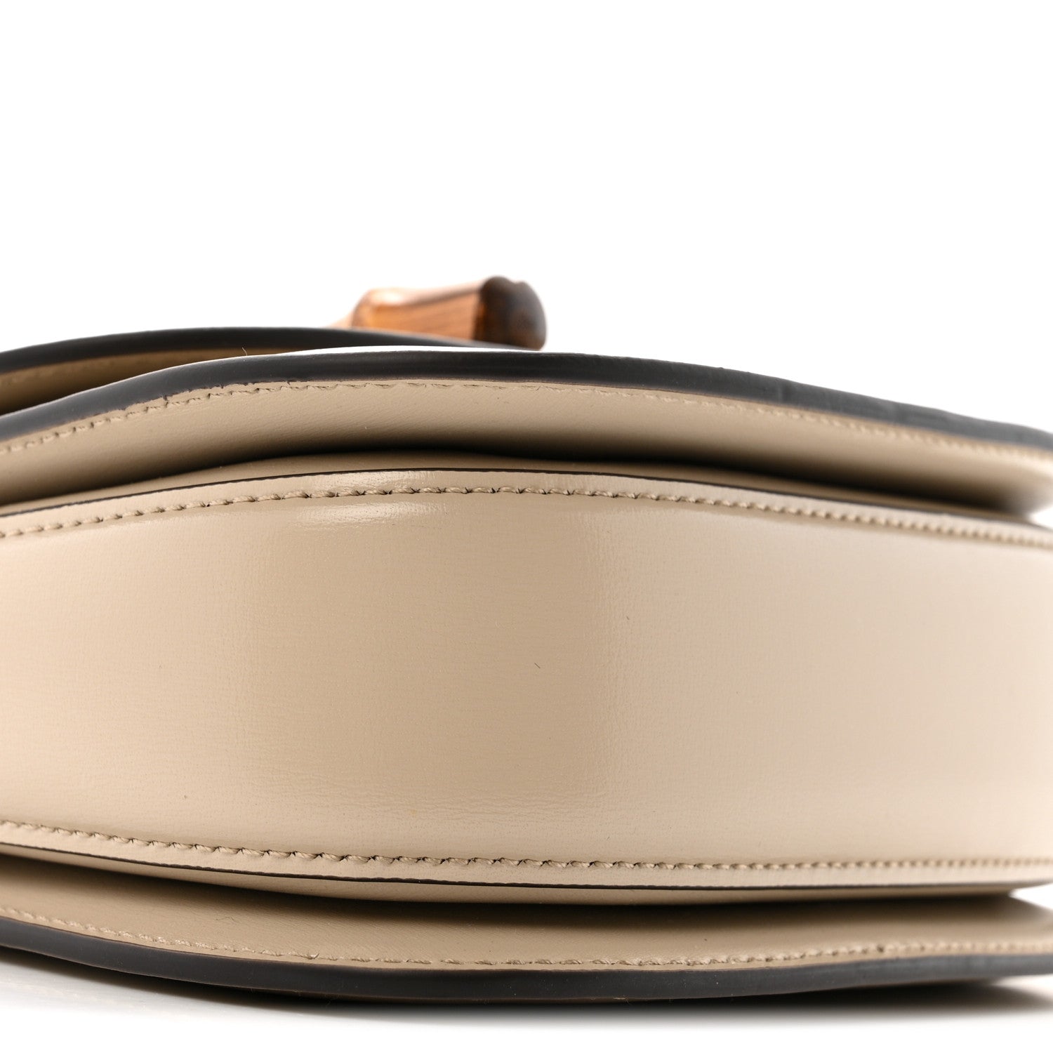Boarded Dyana Lux Calfskin Web Small Bamboo 1947 Top Handle Bag Oatmeal