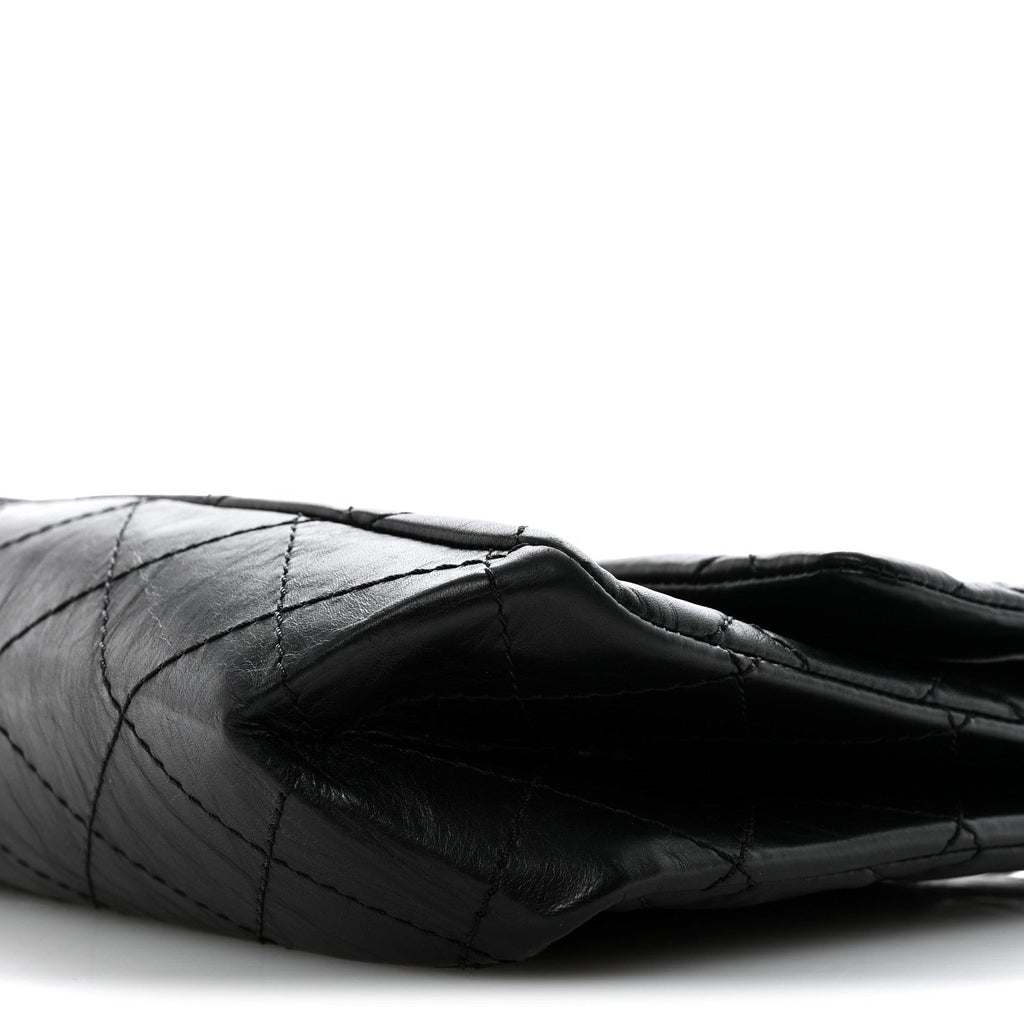 Aged Calfskin Quilted 2.55 Reissue 227 Flap Black