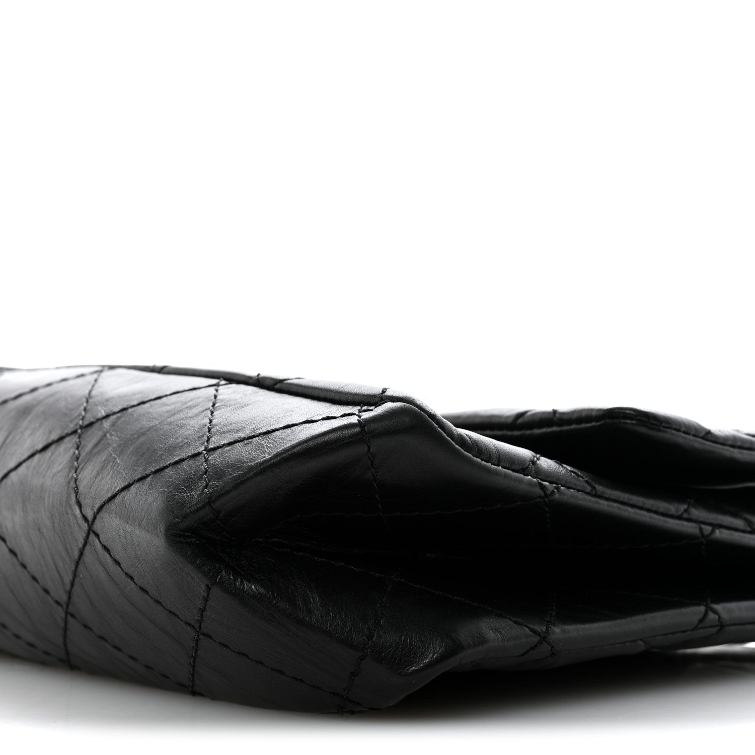 Aged Calfskin Quilted 2.55 Reissue 227 Flap Black
