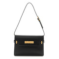 Smooth Calfskin Small Manhattan Shoulder Bag Black
