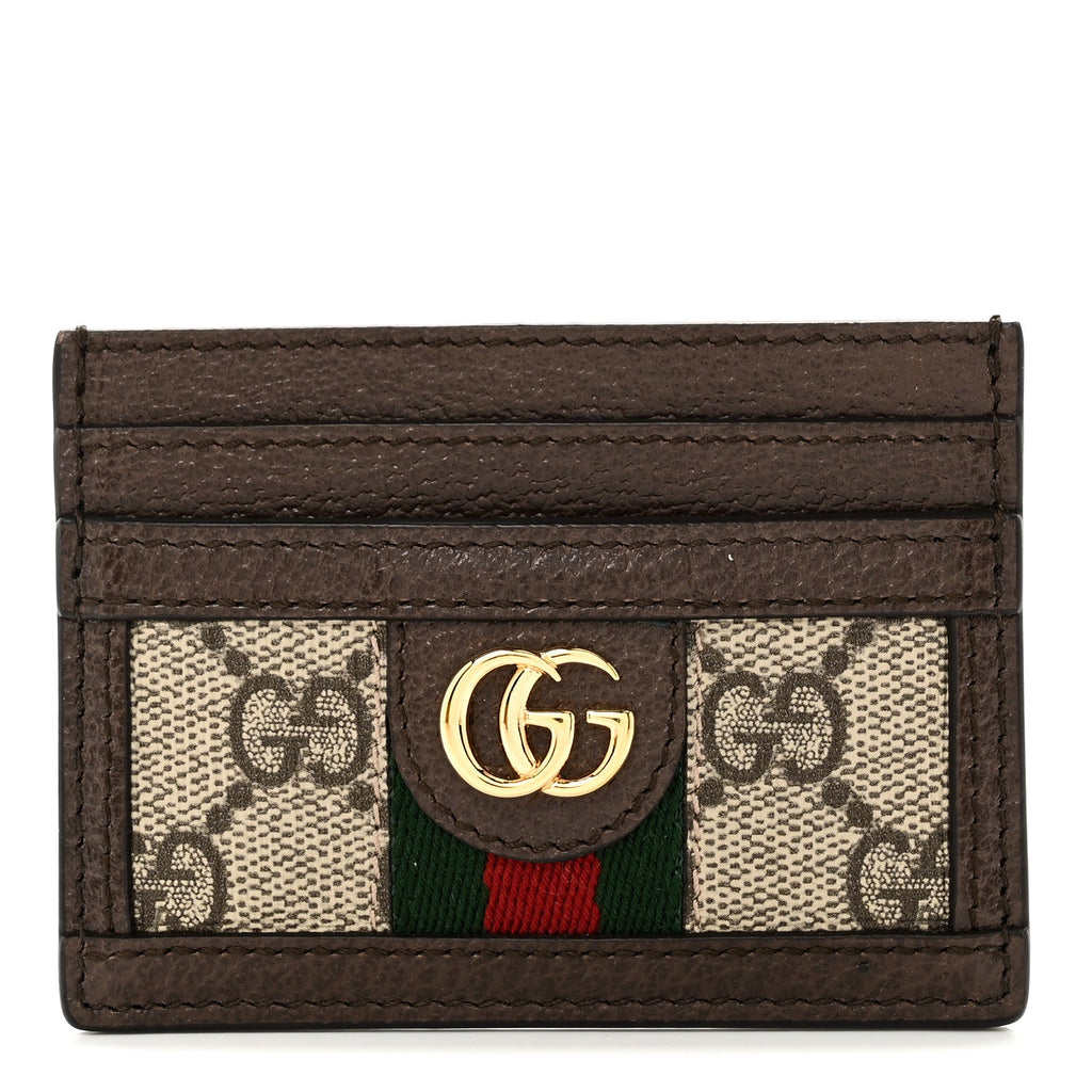 GG Supreme Monogram Ophidia  Holder Brown