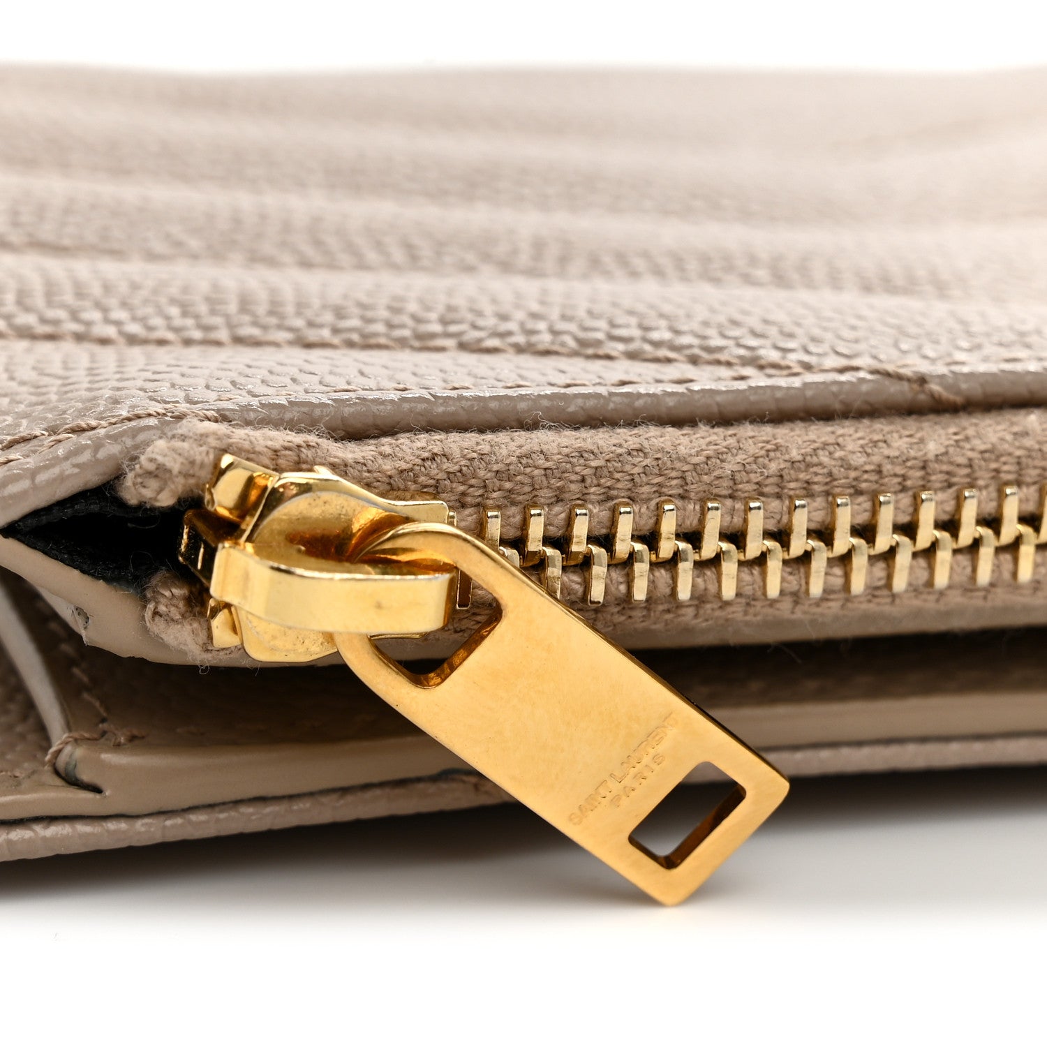 Grain De Poudre Matelasse Chevron Monogram Zipped  Case Dark Beige