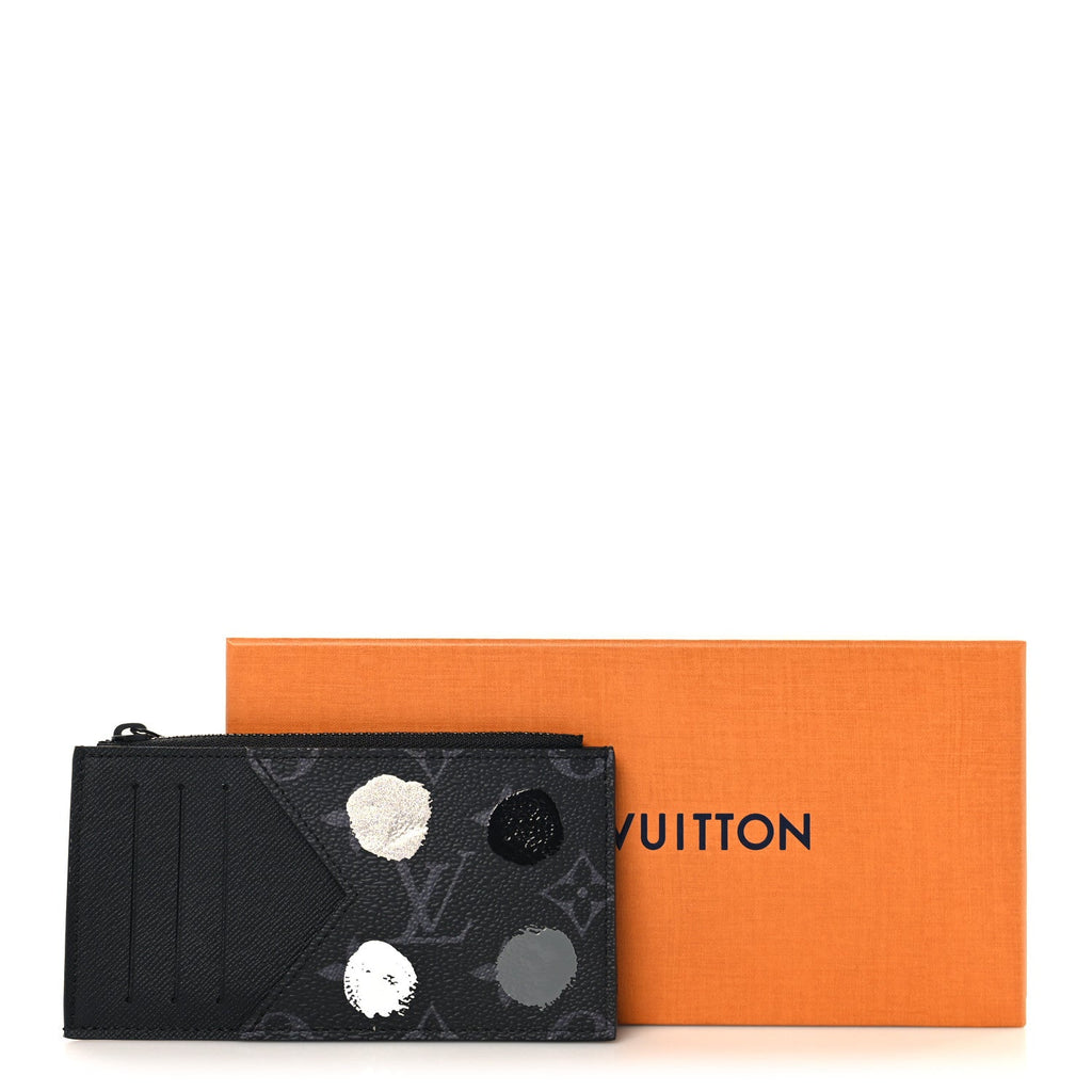 LV X YK Monogram Eclipse Taiga Coin  Holder