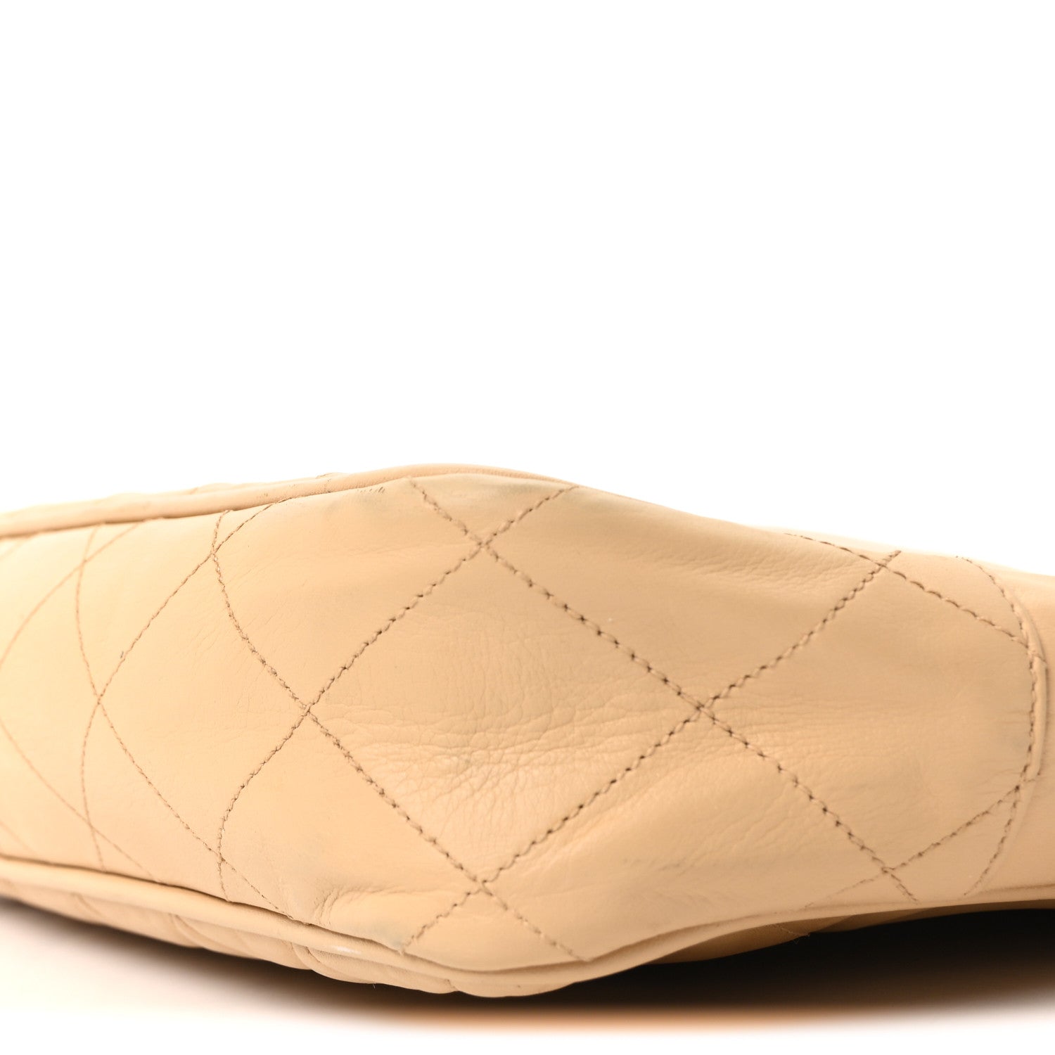 Lambskin Quilted Shopping Tote Beige