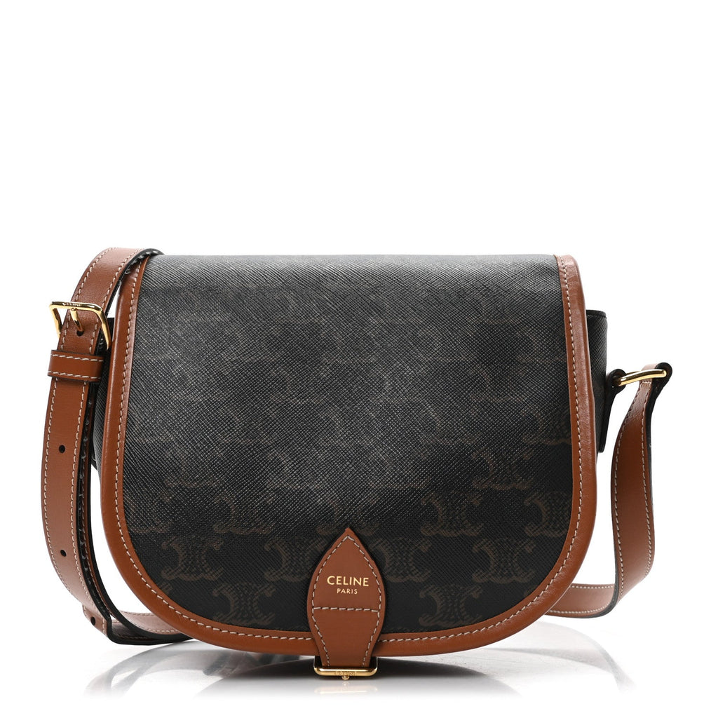 Triomphe Canvas Medium Folco Bag Tan