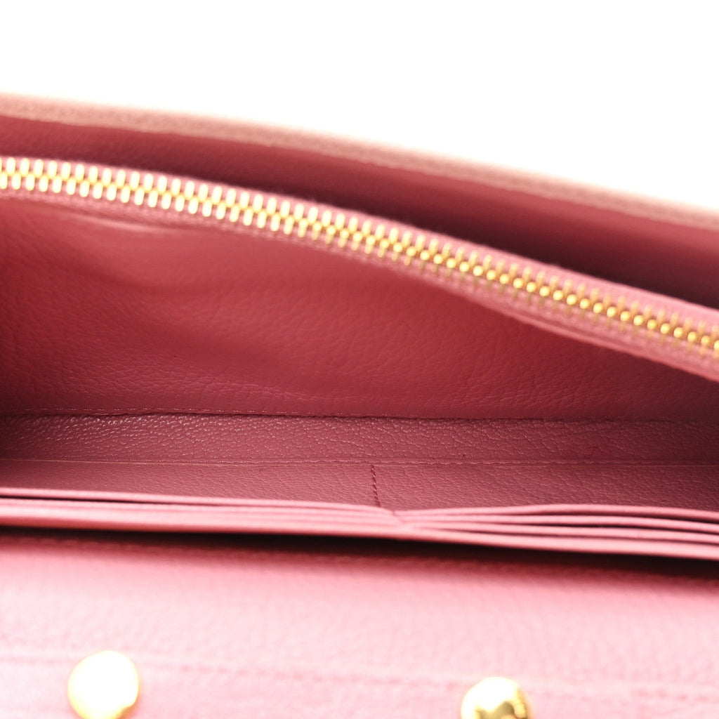 Goatskin Madras Bicolor Wallet On Chain Rosa Gemma