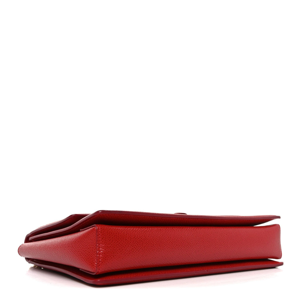 Printed Calfskin Ginny Shoulder Bag Red