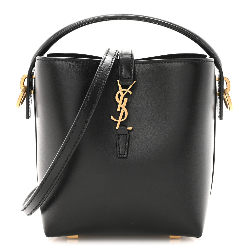 Shiny Calfskin Le 37 Mini Bucket Bag Black