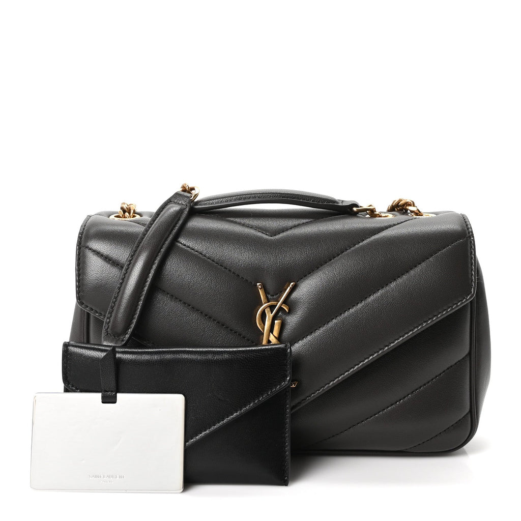 Lambskin Chevron Quilted Small Loulou Urban Grey