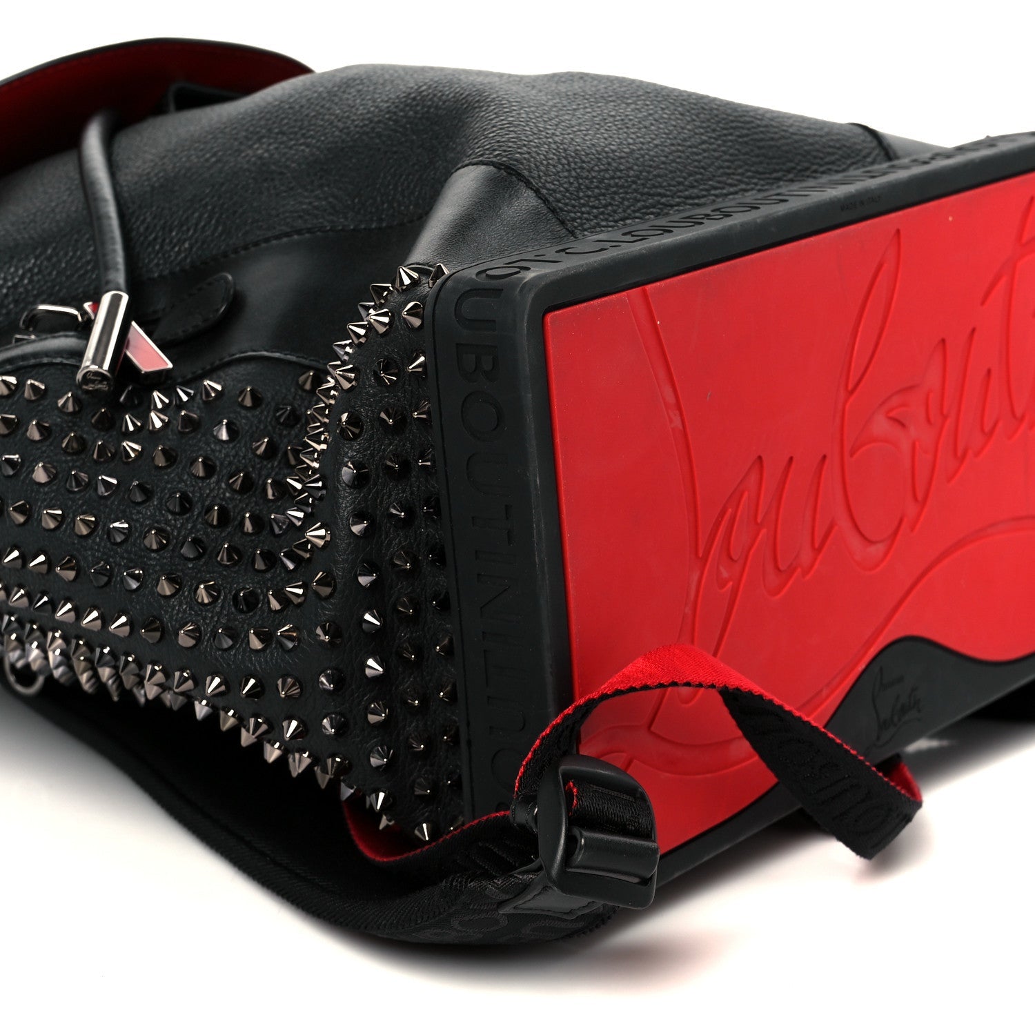 Calfskin Spiked Explorafunk Backpack Black