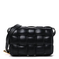 Nappa Maxi Intreccio Padded Cassette Crossbody Bag Black