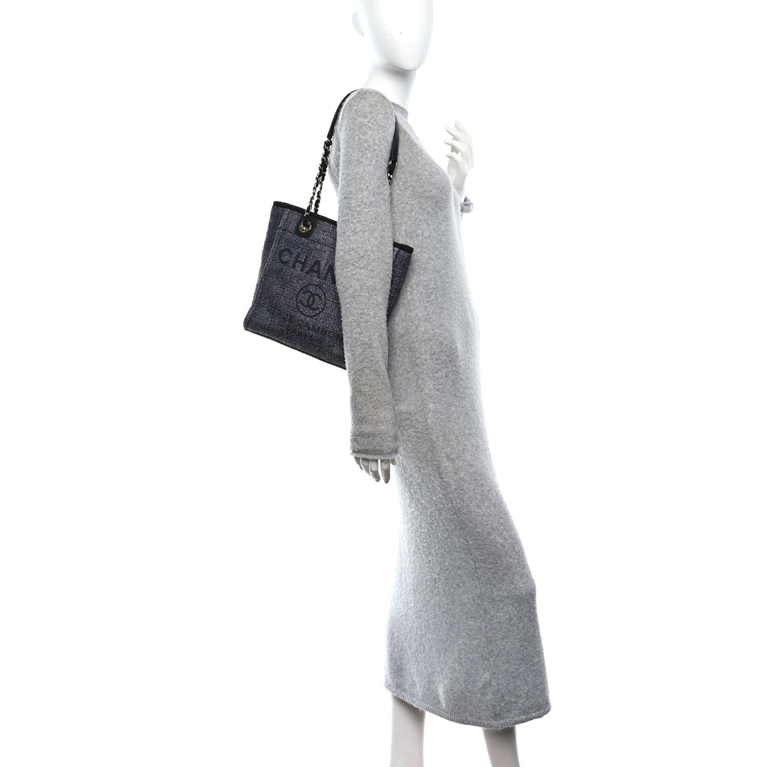 Lurex Boucle Mini Deauville Tote Black