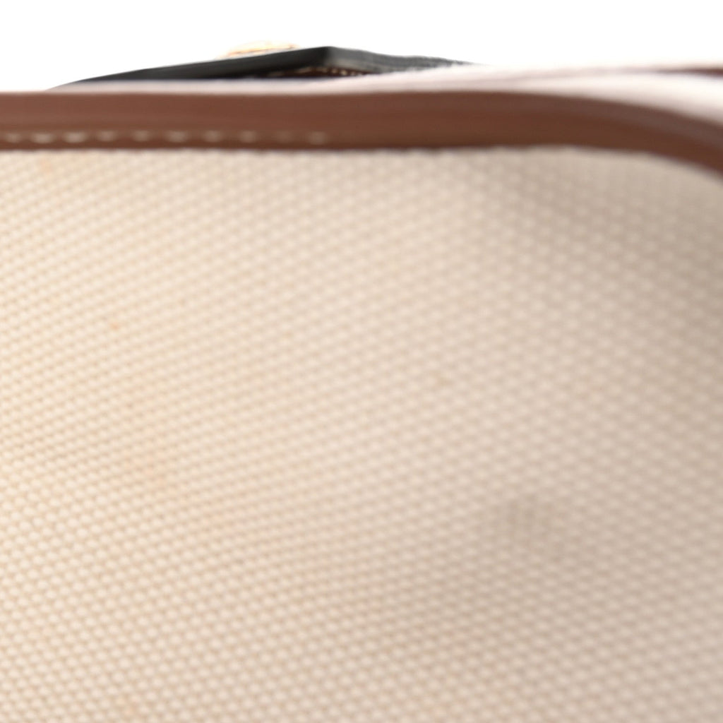 Canvas Smooth Calfskin Mini Two Tone Freya Tote Brown