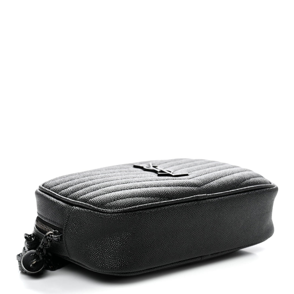 Grain De Poudre Matelasse Monochrome Monogram Mini Lou Camera Bag Black