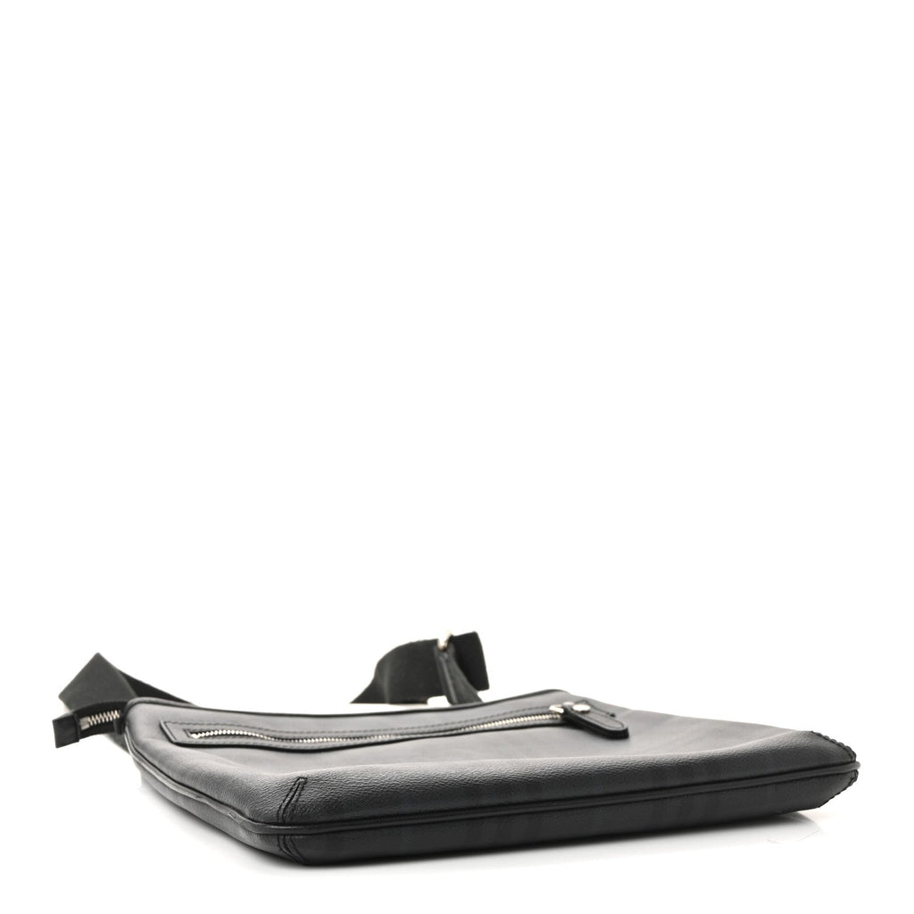 Haymarket Check Crossbody Messenger Bag Black