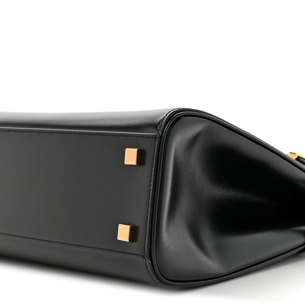 Smooth Calfskin Manhattan Top Handle Black