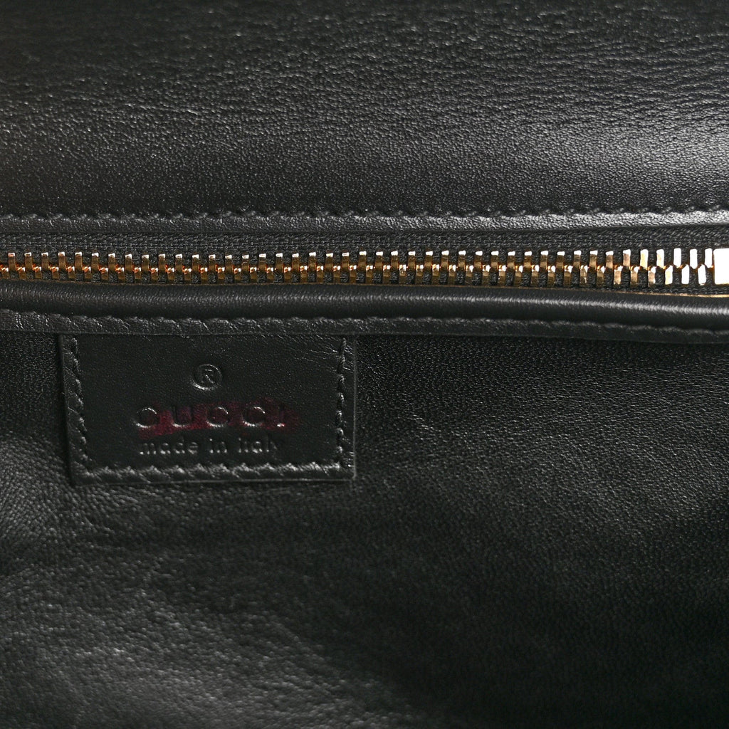 Boarded Dyana Lux Calfskin Web Monochrome Small Bamboo 1947 Top Handle Bag Black