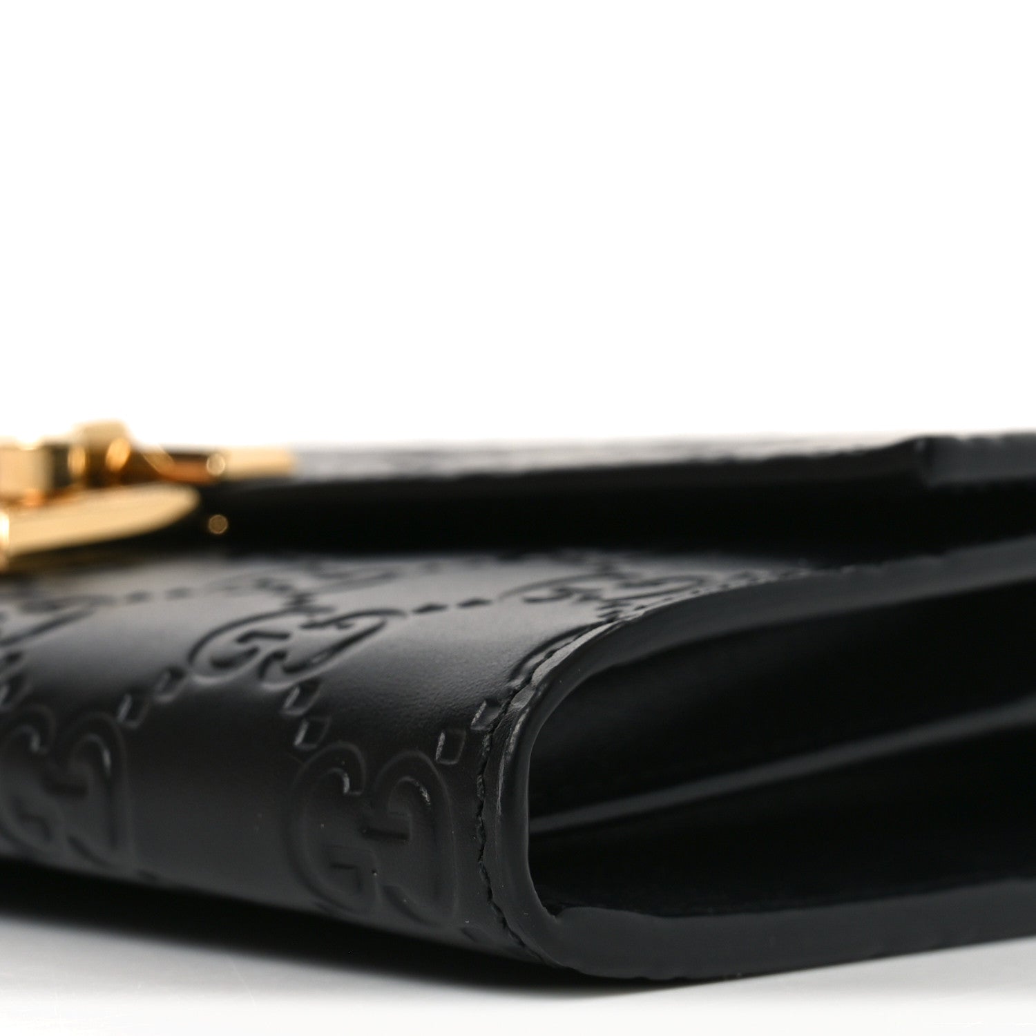 Guccissima Padlock Chain Wallet Black