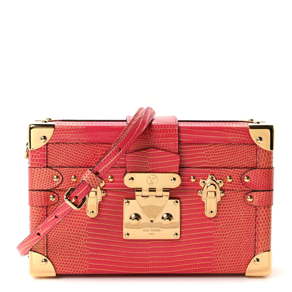 Metalic Lizard Petite Malle Pink