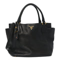 Vitello Daino Side Pocket Tote Black