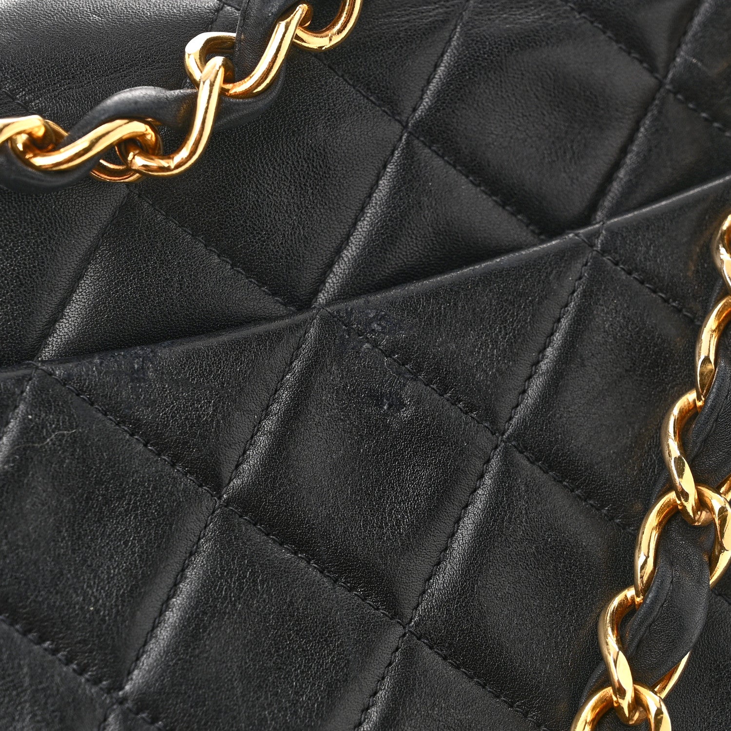 Lambskin Quilted XL Jumbo Single Flap Black
