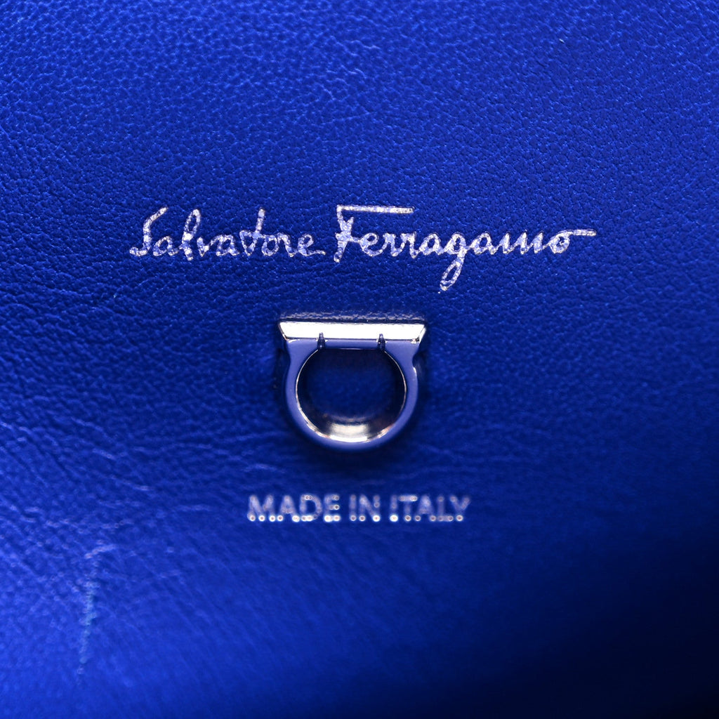 Hammered Calfskin Small The Studio Box Bag Lapis Lazuli