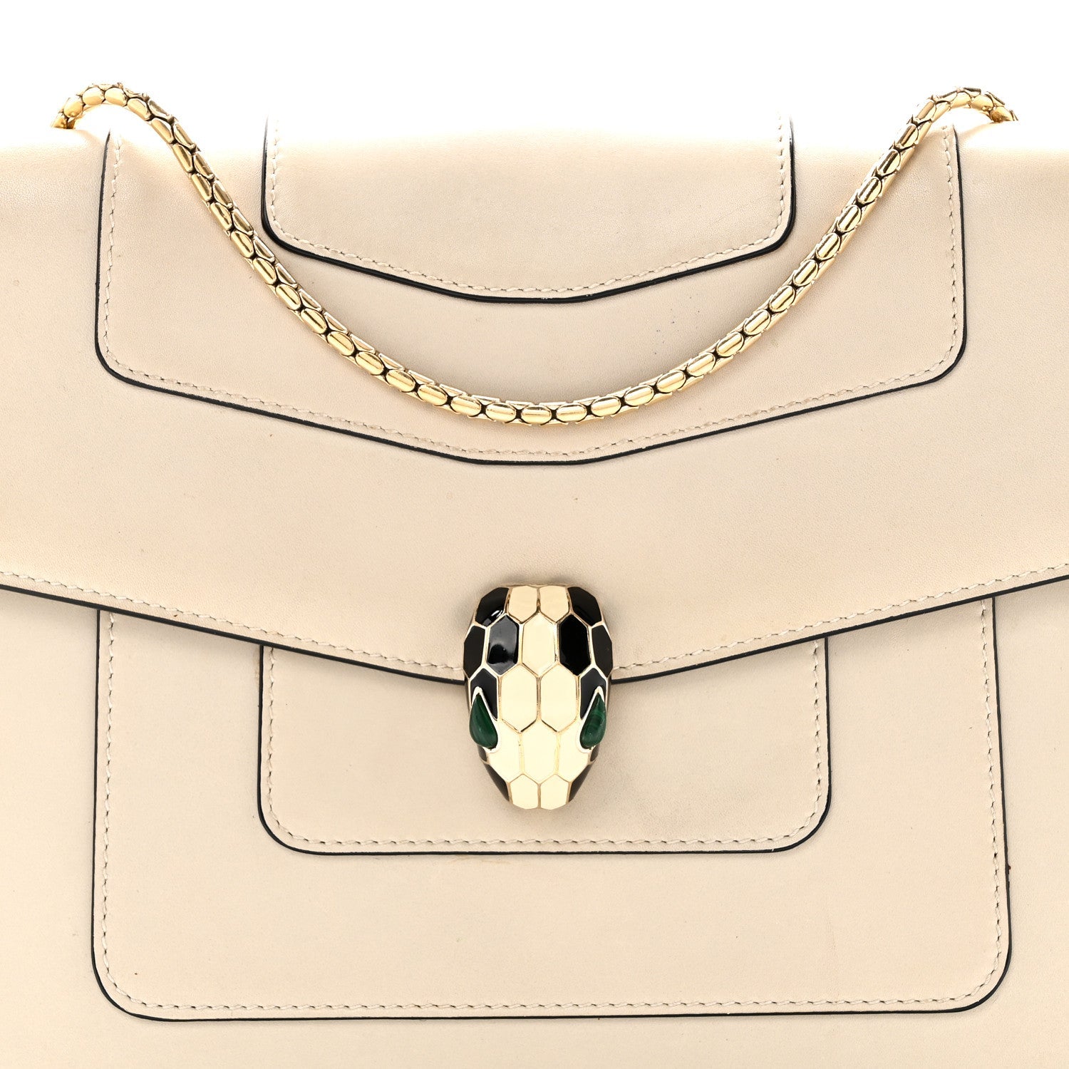 Calfskin Serpenti Forever Crossbody Bag White Agate