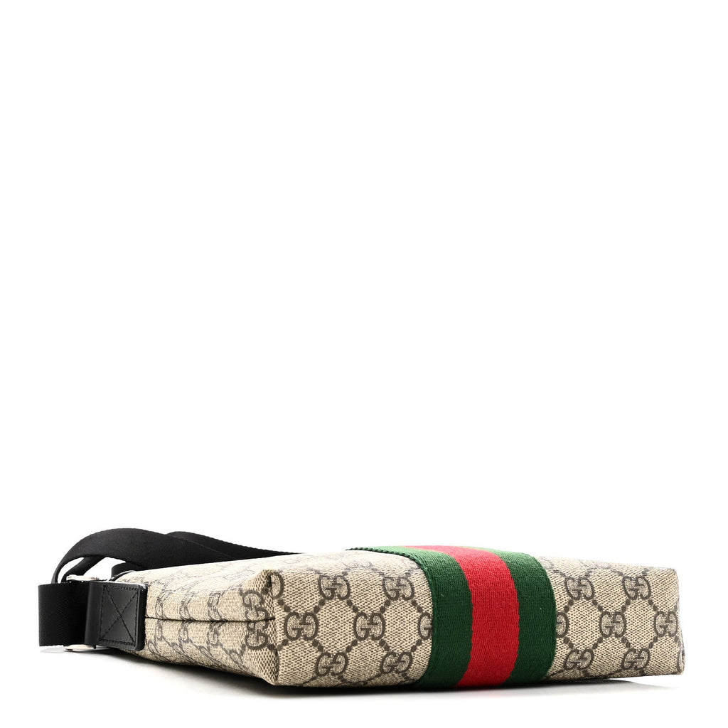 GG Supreme Monogram Web Messenger Bag Black