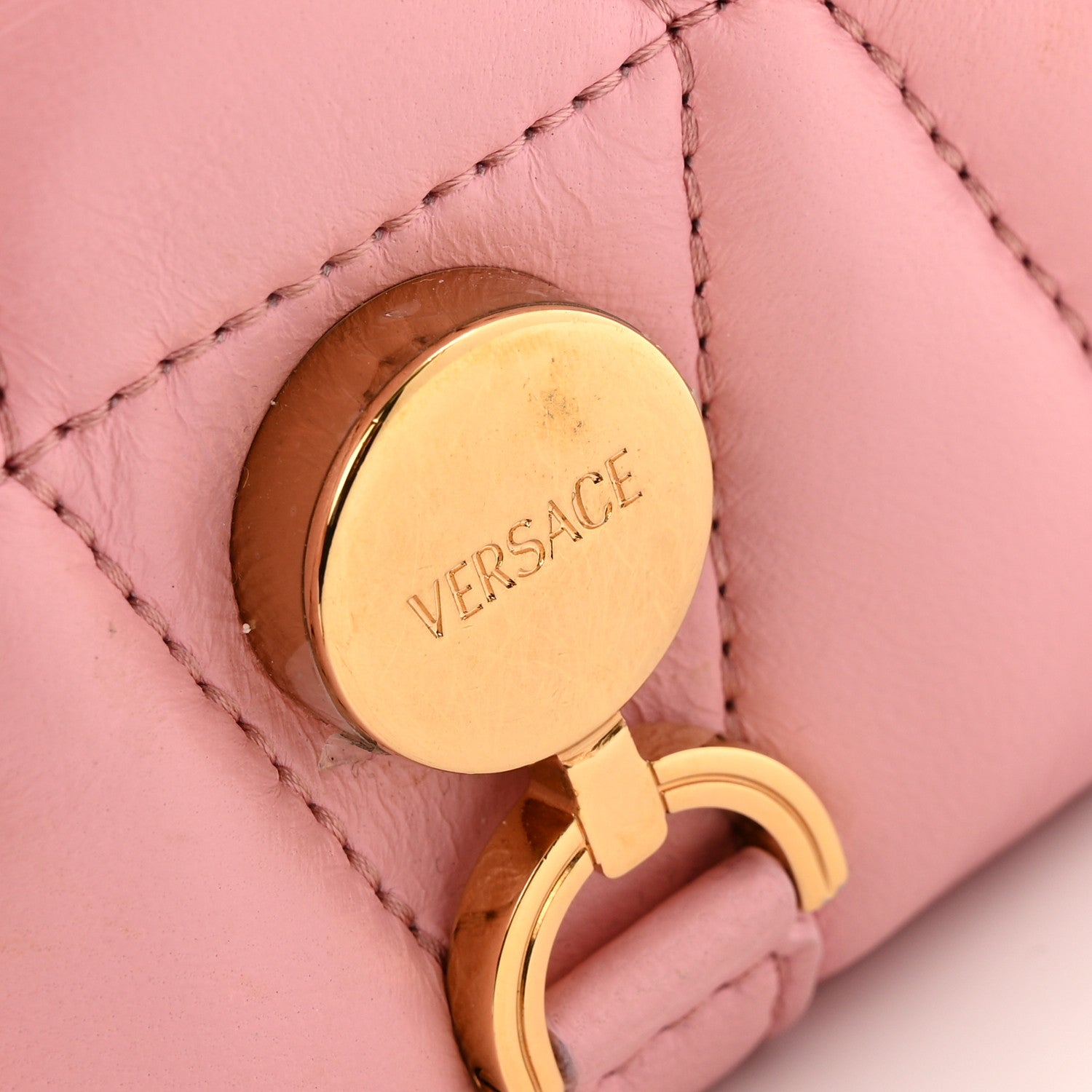 Lambskin Quilted Mini Kleio Crossbody Bag Light Pink