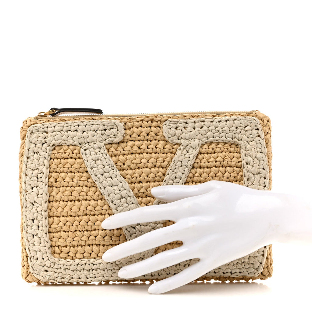 Raffia Viva Superstar Clutch Naturale Butter
