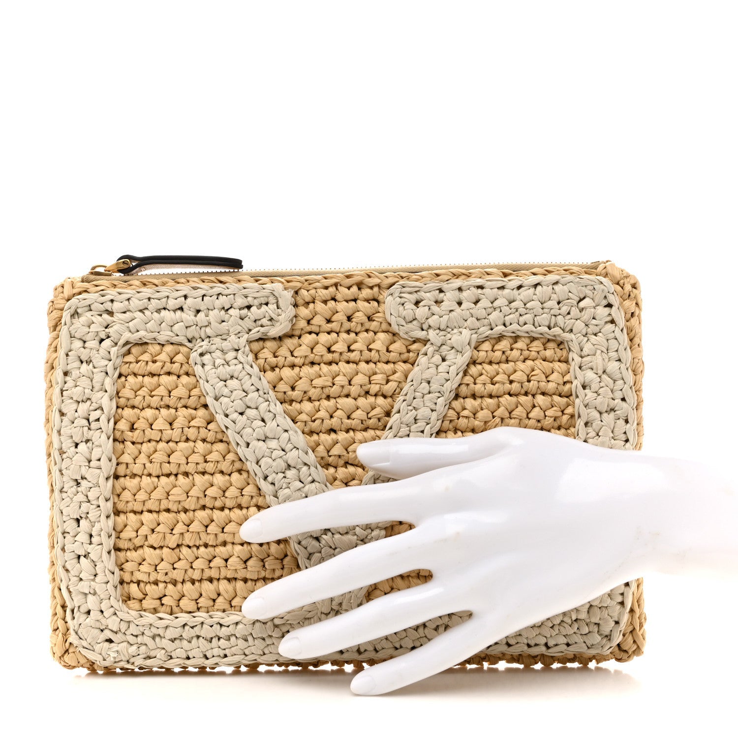 Raffia Viva Superstar Clutch Naturale Butter