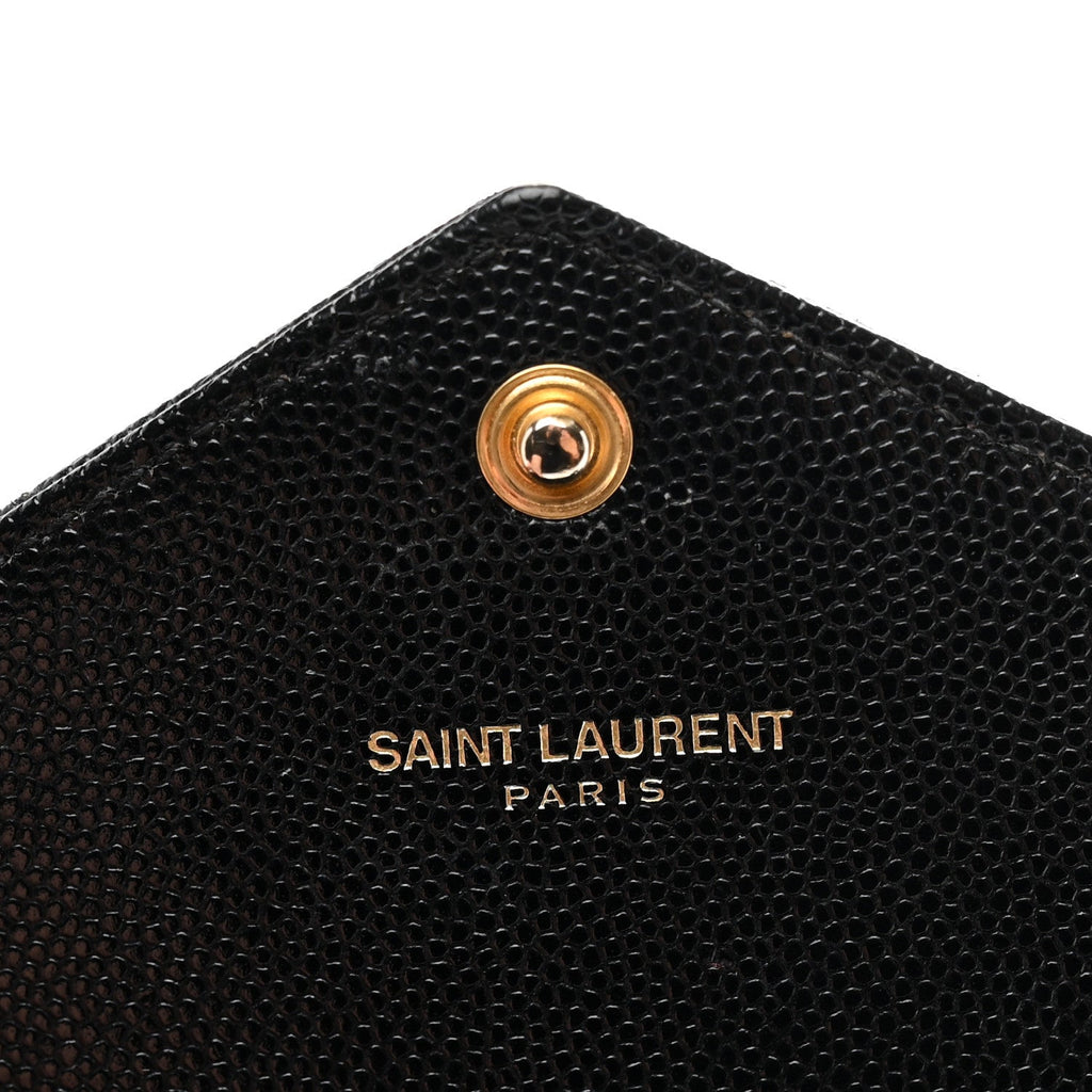 Grain De Poudre Matelasse Chevron Monogram Flap Wallet Black