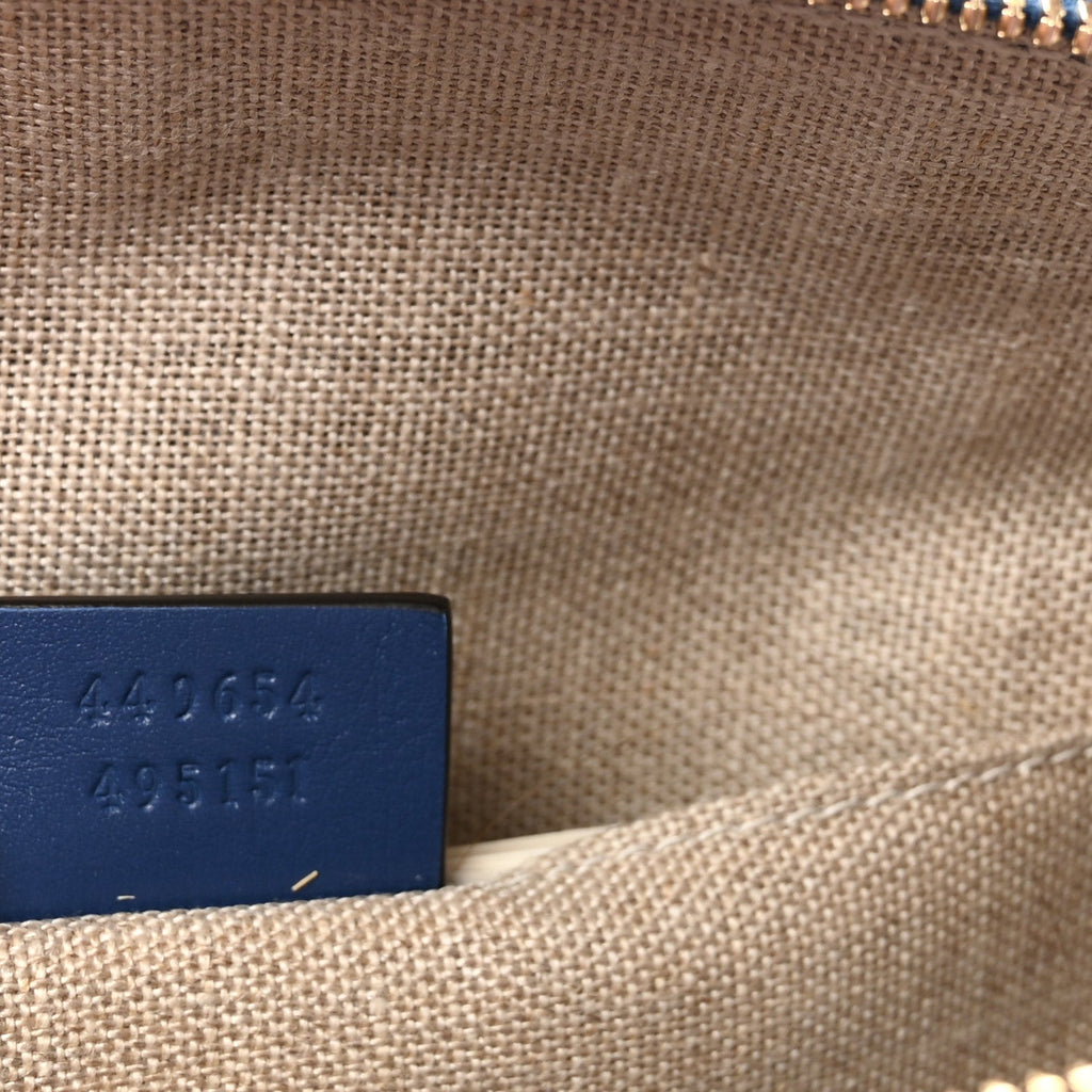 Soft Microguccissima Mini Dome Bag Blue