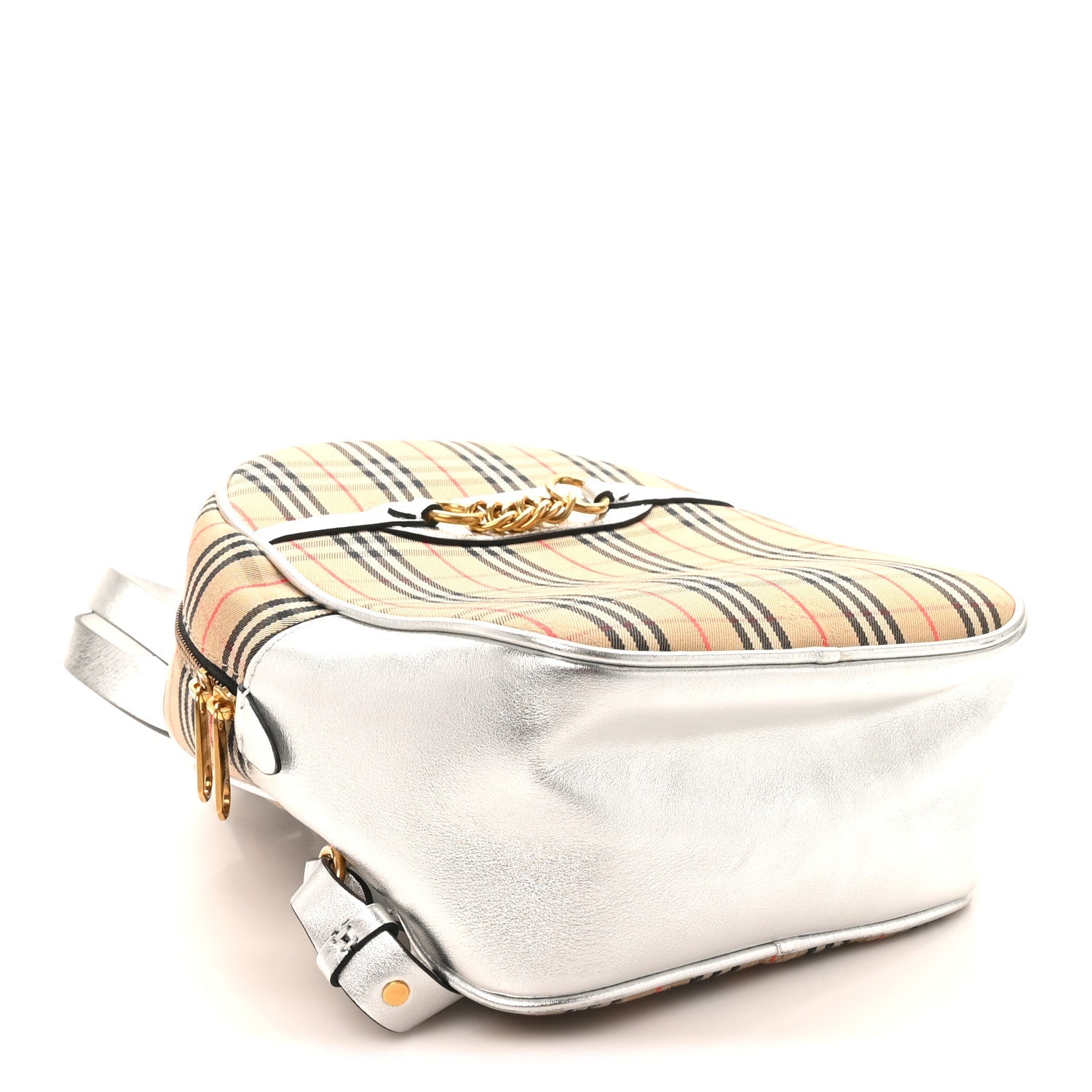 Smooth Calfskin 1983 Knight Check Link Backpack Silver