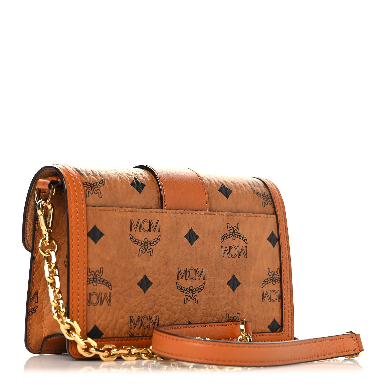 Visetos Monogram Mini Tracy Crossbody Bag Cognac