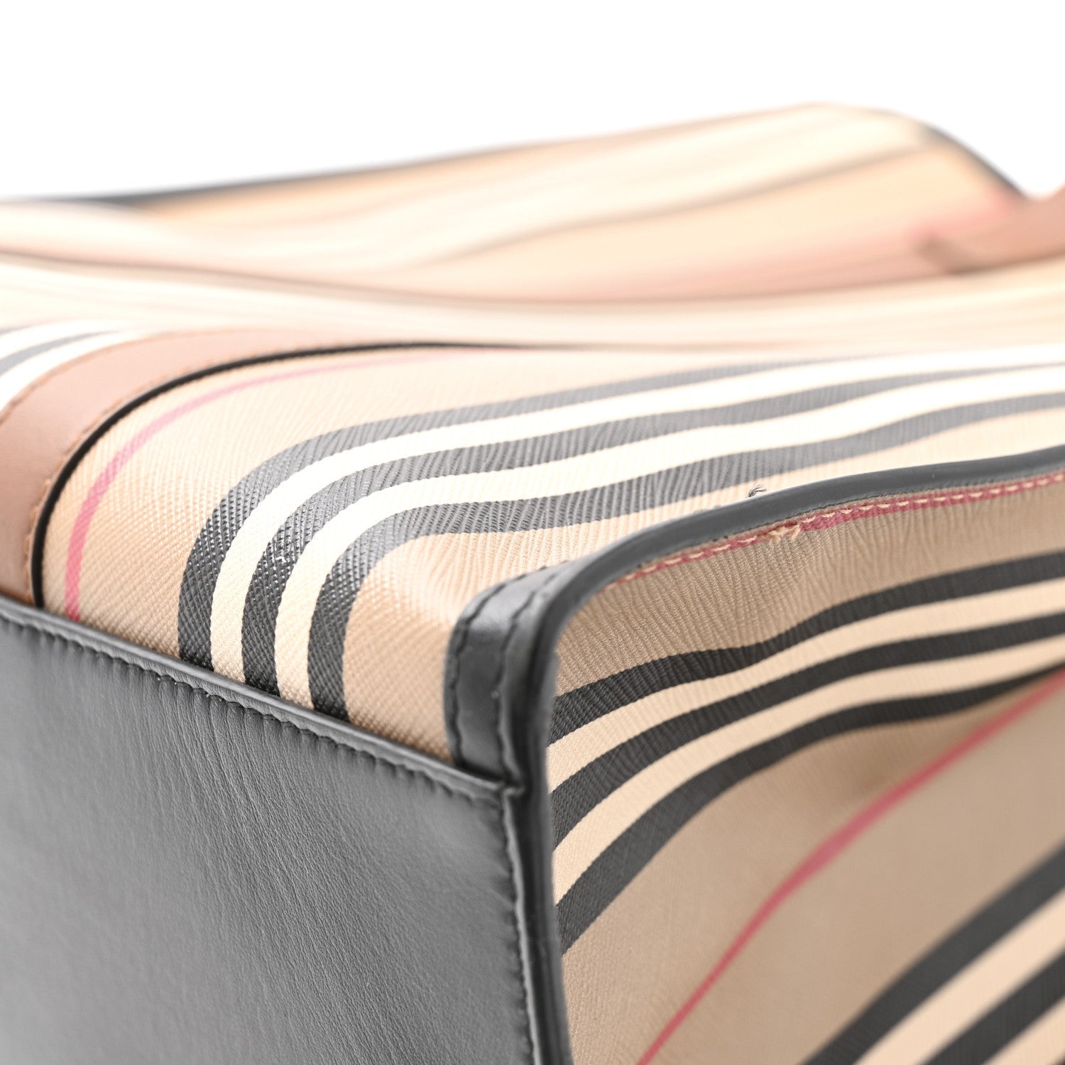 E-Canvas Stripe Book Tote Tan Archive Beige